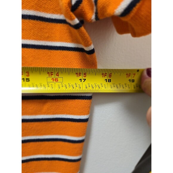 Polo Ralph Lauren Medium Men’s Polo Shirt Custom Fit Stripped Orange Blue Label - Picture 6 of 6